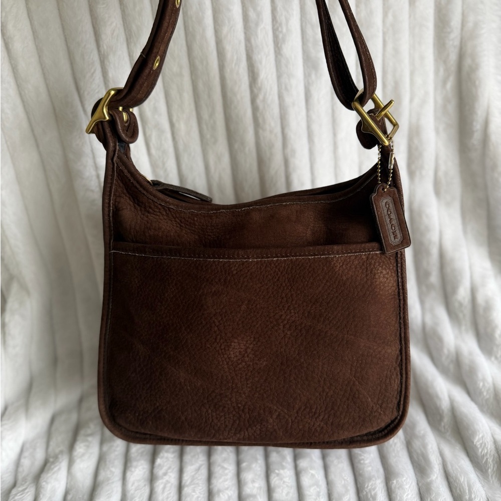 Vintage Coach Chocolate Nubuc Legacy Zip